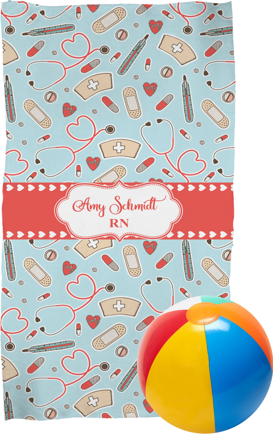 Nurse Beach Towel (Personalized) YouCustomizeIt