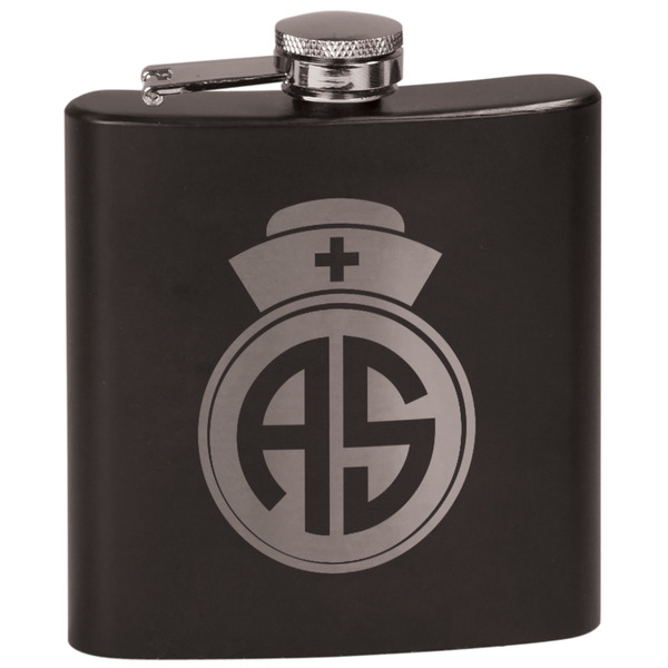 Custom Nurse Black Flask Set (Personalized)