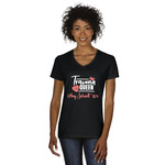 Nurse Women's V-Neck T-Shirt - Black (Personalized)