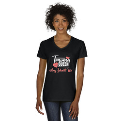 Nurse V-Neck T-Shirt - Black (Personalized)