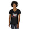 Nurse Women's V-Neck T-Shirt - Black - Large (Personalized)