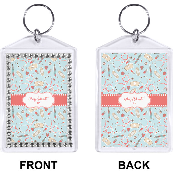 Nurse Bling Keychain (Front + Back)