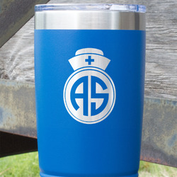 Nurse 20 oz Stainless Steel Tumbler - Royal Blue - Single Sided (Personalized)
