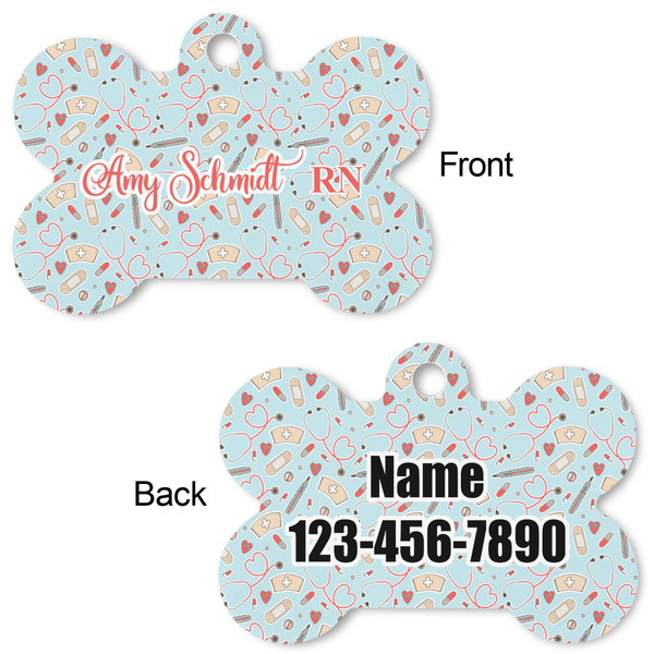 Nurse Bone Shaped Dog ID Tag - Large - Approval