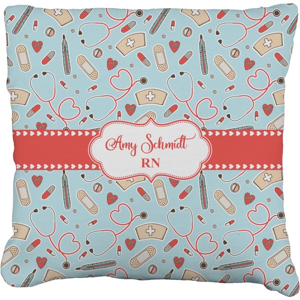 Custom Nurse Faux-Linen Throw Pillow 16" (Personalized)