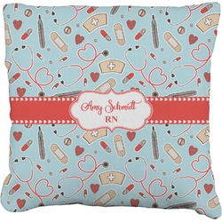Nurse Faux-Linen Throw Pillow 20" (Personalized)