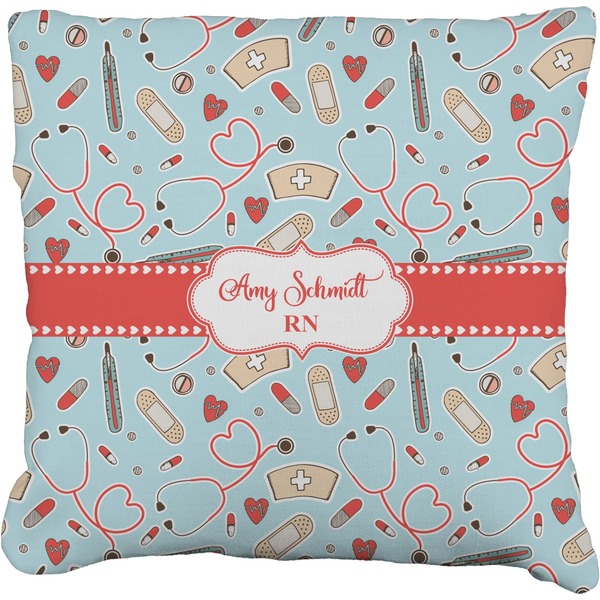 Custom Nurse Faux-Linen Throw Pillow 20" (Personalized)