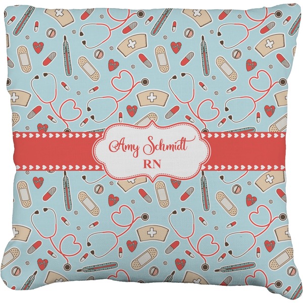 Custom Nurse Faux-Linen Throw Pillow 26" (Personalized)