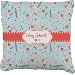 Nurse Faux-Linen Throw Pillow (Personalized)