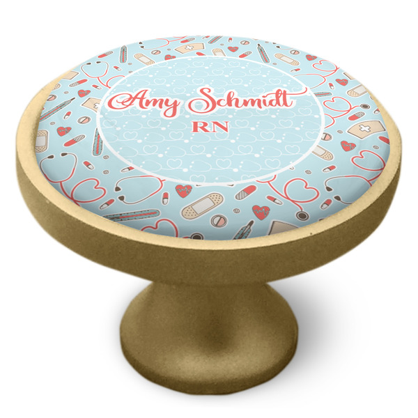 Nurse Cabinet Knob - Gold - Side