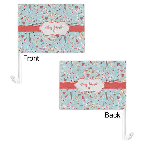 Nurse Car Flag - 11" x 8" - Front & Back View