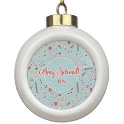 Nurse Ceramic Ball Ornament (Personalized)