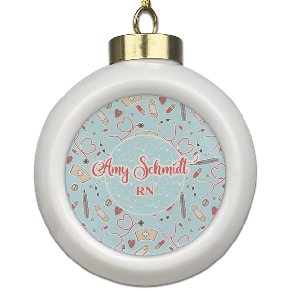 Custom Nurse Ceramic Ball Ornament (Personalized)