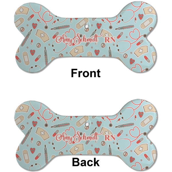 Nurse Ceramic Flat Ornament - Bone Front & Back (APPROVAL)