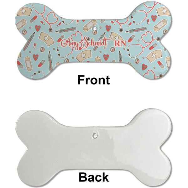 Nurse Ceramic Flat Ornament - Bone Front & Back Single Print (APPROVAL)
