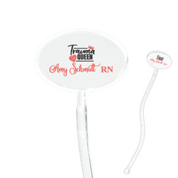 Nurse 7" Oval Plastic Stir Sticks - Clear (Personalized)
