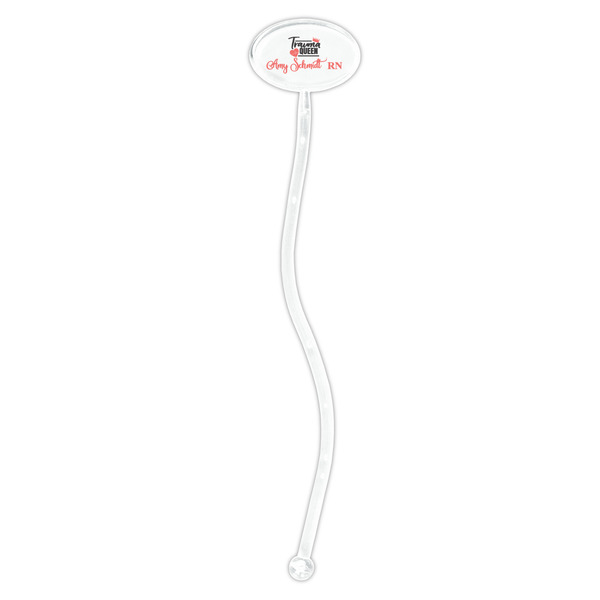 Nurse Clear Plastic 7" Stir Stick - Oval - Single Stick