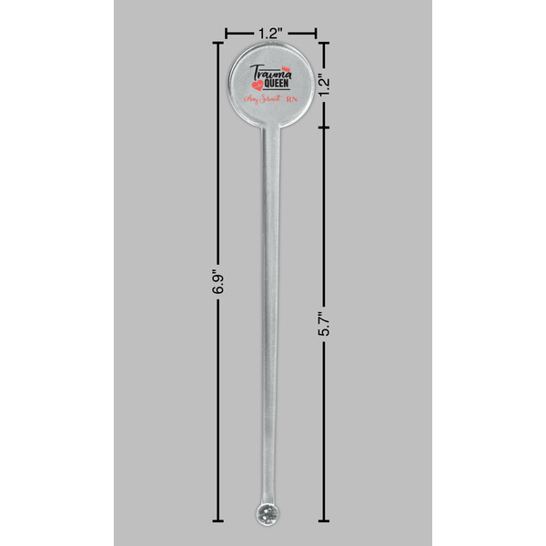 Nurse Clear Plastic 7" Stir Stick - Round - Dimensions