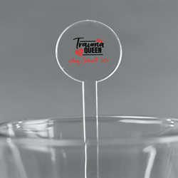 Nurse 7" Round Plastic Stir Sticks - Clear (Personalized)