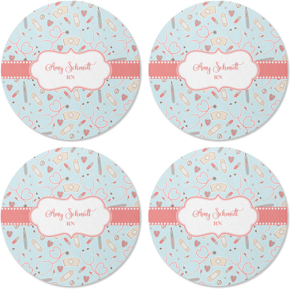 Nurse Coaster Round Rubber Back - Apvl