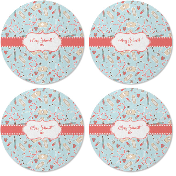 Nurse Coaster Round Rubber Back - Apvl
