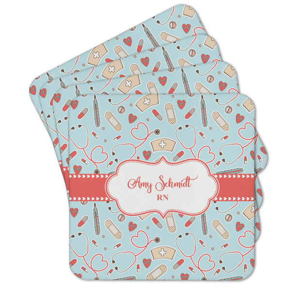 Custom Nurse Cork Coaster - Set of 4 w/ Name or Text
