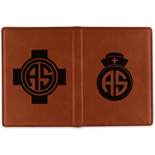 Nurse Cognac Leather Passport Holder Outside Double Sided - Apvl