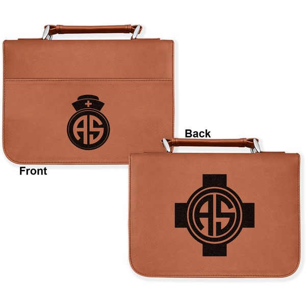 Nurse Cognac Leatherette Bible Covers - Large Double Sided Apvl
