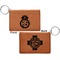 Nurse Cognac Leatherette Keychain ID Holders - Front and Back Apvl