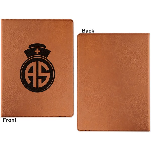 Nurse Cognac Leatherette Portfolios with Notepad - Small - Single Sided- Apvl