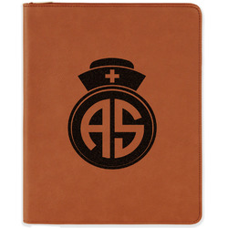 Nurse Leatherette Zipper Portfolio with Notepad - Double Sided (Personalized)