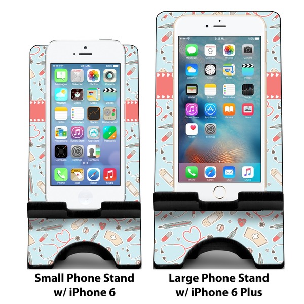 Nurse Compare Phone Stand Sizes - with iPhones