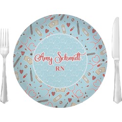 Nurse 10" Glass Lunch / Dinner Plates - Single or Set (Personalized)