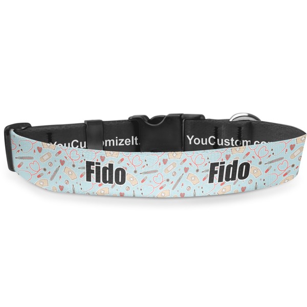 Custom Nurse Deluxe Dog Collar - Double Extra Large (20.5" to 35") (Personalized)