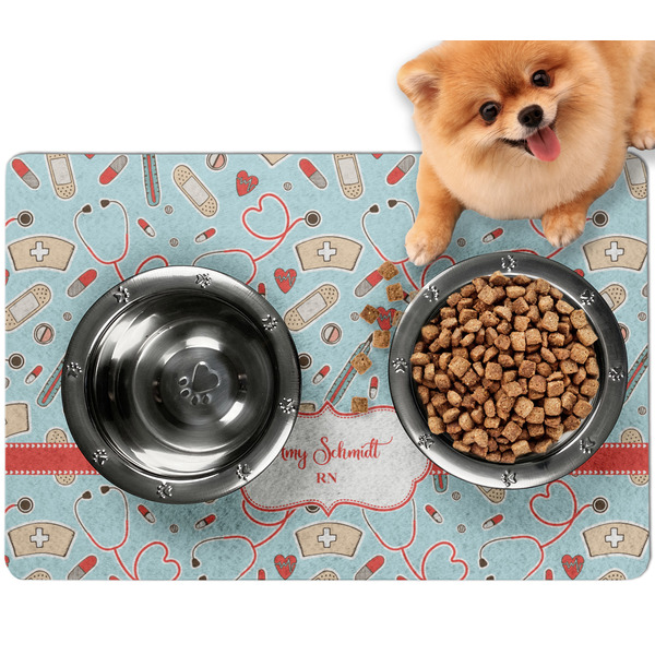 Custom Nurse Dog Food Mat - Small w/ Name or Text