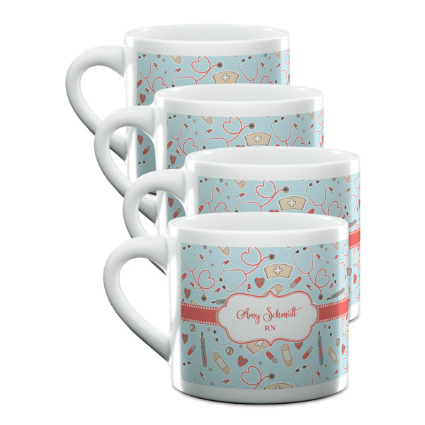 Custom Nurse Double Shot Espresso Cups - Set of 4 (Personalized)
