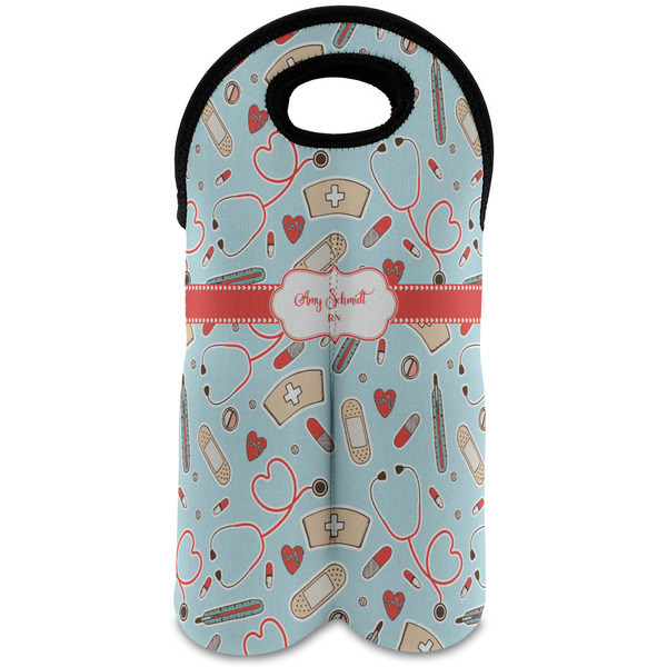 Custom Nurse Wine Tote Bag (2 Bottles) (Personalized)