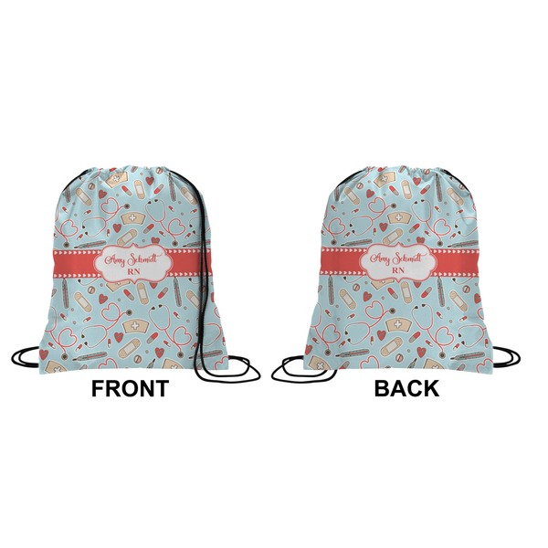 Nurse Drawstring Backpack Front & Back Medium
