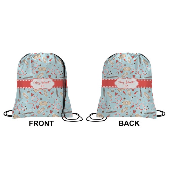 Nurse Drawstring Backpack Front & Back Small