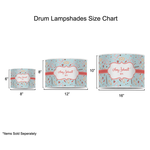 Nurse Drum Lampshades - Sizing Chart