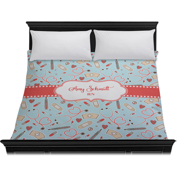 Nurse Duvet Cover - King - On Bed - No Prop