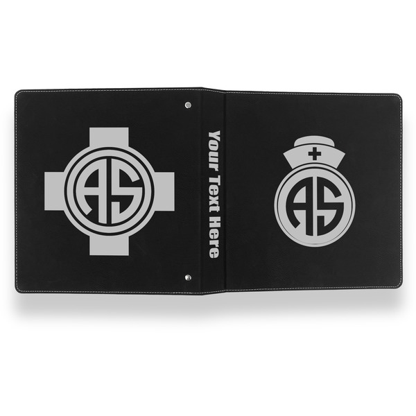 Nurse Leather Binder - 1" - Black- Back Spine Front View