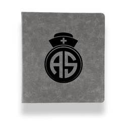 Nurse Leather Binder - 1" - Grey (Personalized)