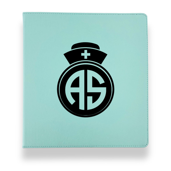 Nurse Leather Binders - 1" - Teal - Front View