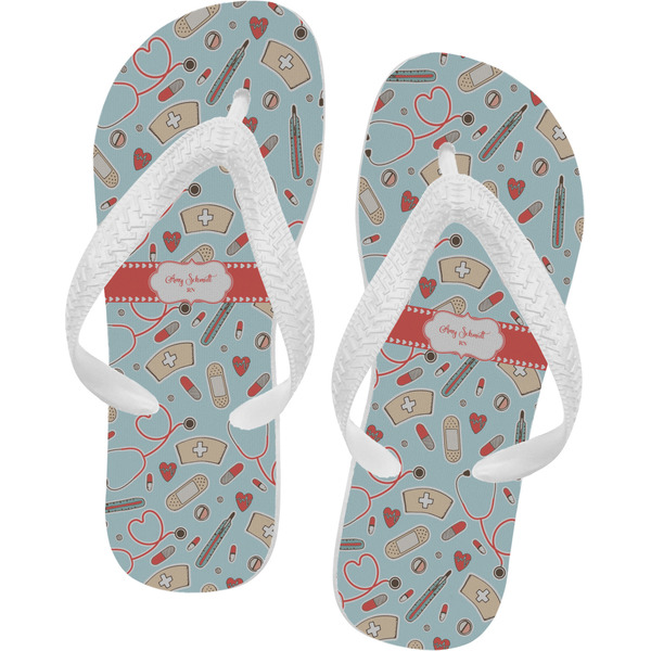 Custom Nurse Flip Flops - Small (Personalized)