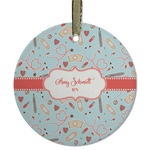 Nurse Flat Glass Ornament - Round w/ Name or Text
