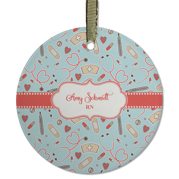 Nurse Frosted Glass Ornament - Round
