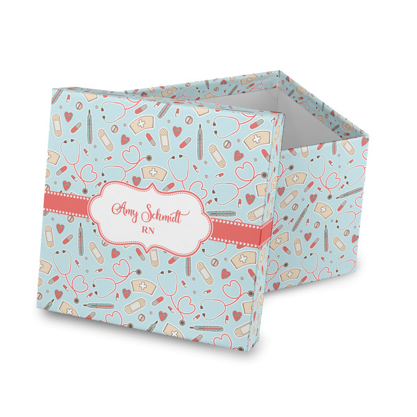 Custom Nurse Gift Box with Lid - Canvas Wrapped (Personalized)