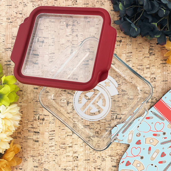 Nurse Glass Cake Dish - LIFESTYLE (8x8)