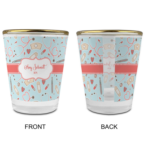 Nurse Glass Shot Glass - with gold rim - APPROVAL